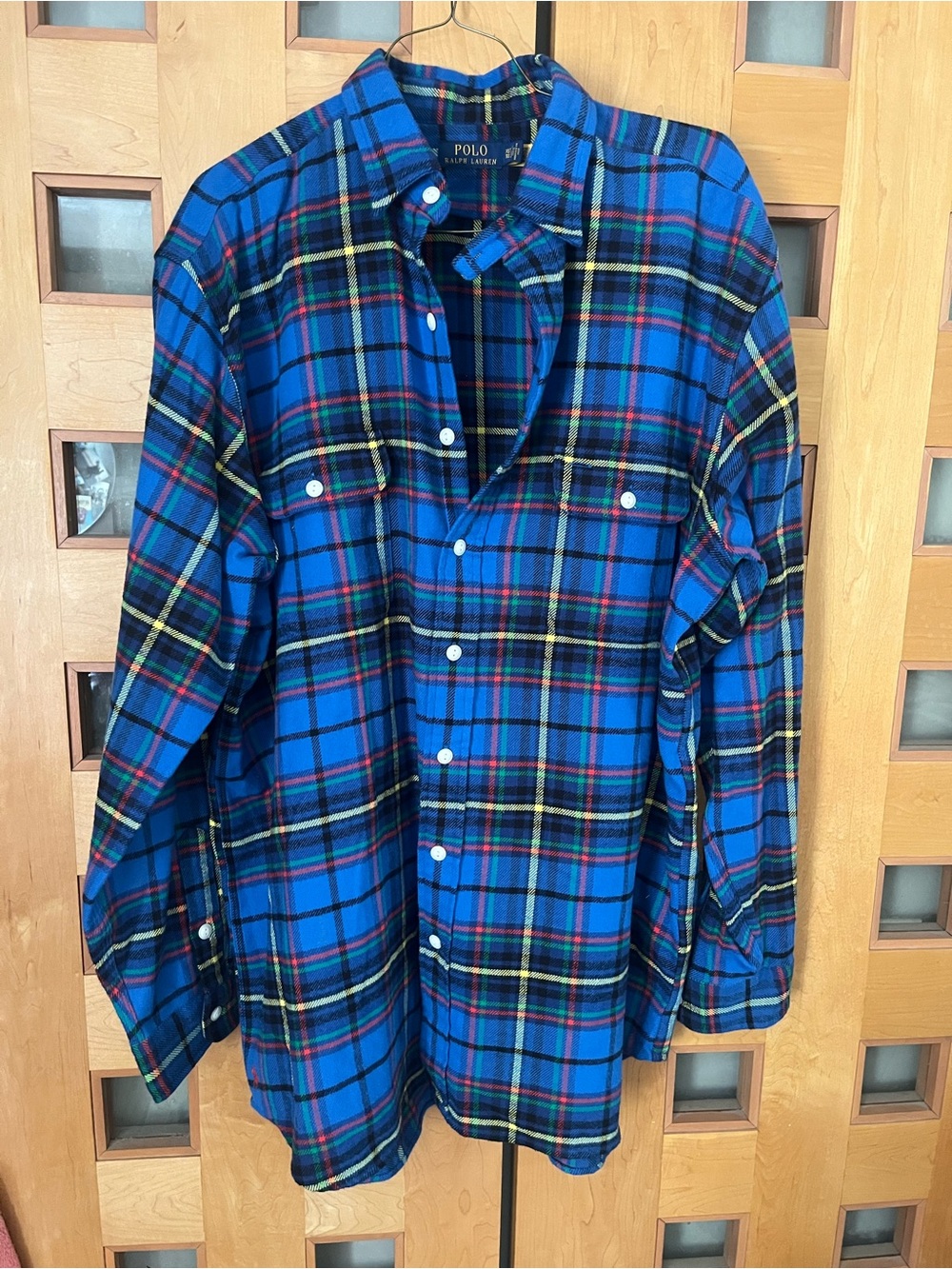 Polo by Ralph Lauren Flannel Blue Plaid Button-Down Shirt, XLT